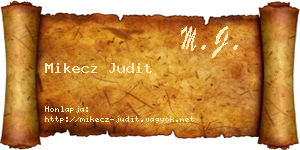 Mikecz Judit névjegykártya